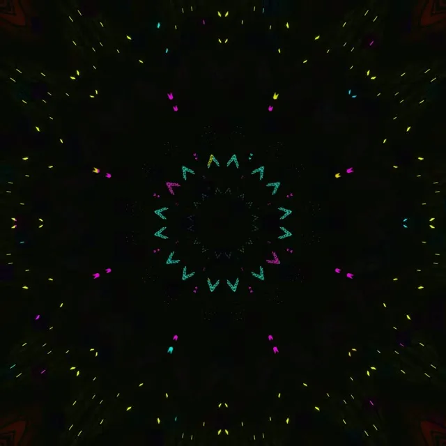 Neon Tunnel Kaleidoskop Yıldız Patlaması VJ Loop 1:1 Kare 60fps Ekran Koruyucu