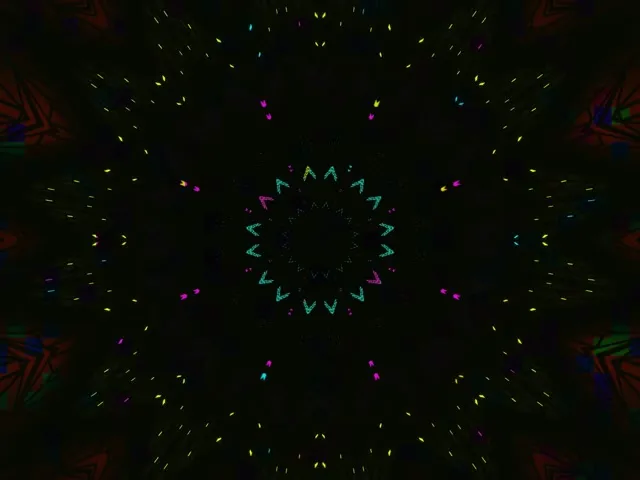 Neon Tunel Kaleidoskop Zvjezda Prasak VJ Loop 4:3 Classic 60fps Čuvar Ekrana