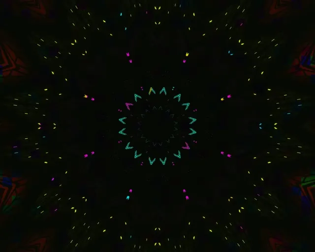 Neon Tunela Kaleidoskopoa Izar Leherketa VJ Loop 60fps 5:4 Industriala Pantaila-babeslea