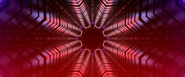 Tunel Neonowy Gwiazda Kalejdoskop VJ Loop 2.39:1 Cinemascope 60fps Wygaszacz Ekranu