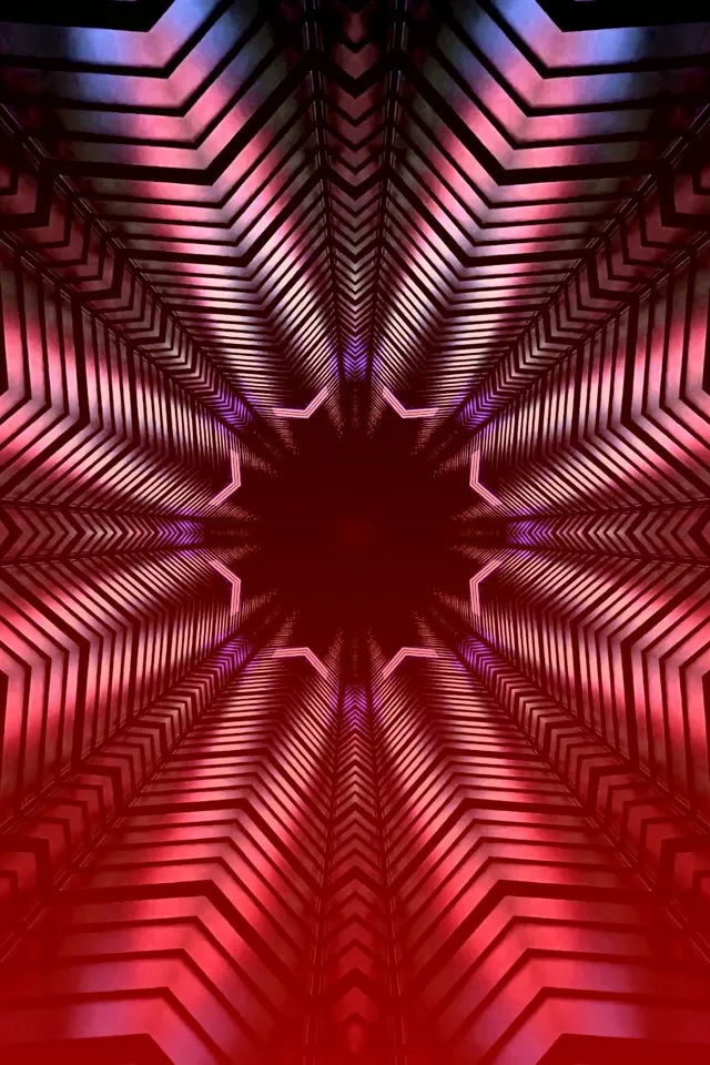 ნეონის გვირაბი ზიგზაგი ვარსკვლავის ვორტექსი VJ Loop 2:3 Photo Portrait 60fps Screensaver