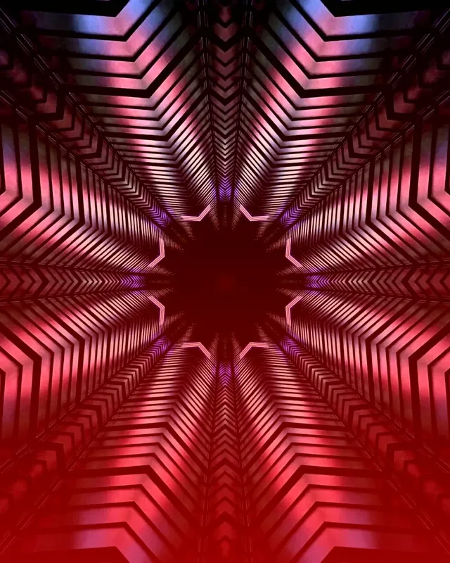 Neontunneli Kaleidoskooppi Tähti 4:5 Instagram 60fps Näytönsäästäjä VJLoops