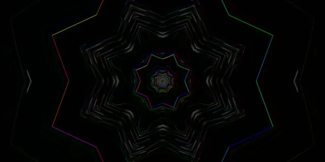 neon tunnel 2:1 univisium 60fps screensaver pulsing star vj loop