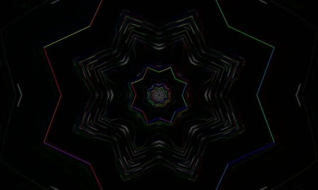 neon tunnel 5:3 wide 60fps screensaver radiant kaleidoscope vj loop