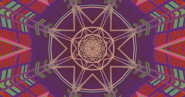 Neon Tunnel Kaleidoscope 4K UHD 60fps Screensaver VJ Loop