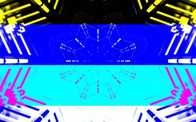 Túnel Neon Caleidoscópio Arco-íris VJ Loop 60fps 16:10 MacBook Protetor de Tela