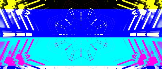 Neon Tonnel Kaleidoskoop VJLoops 21:9 Ultrawyd 60fps Skermbespaarder