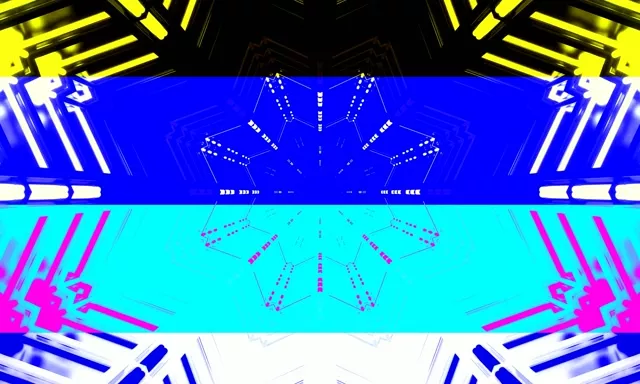 Neon Tünel Kaleidoskop Devre Izgarası 5:3 Wide 60fps Ekran Koruyucu VJ Loop