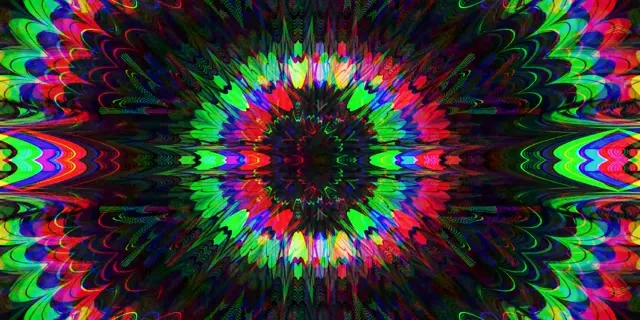 Neon Tunnel Kaleidoscope Burst VJ Loop 2:1 60fps Screensaver