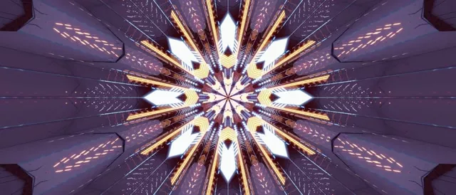 Neon Tunnel Kaleidoscope Burst VJ Loop 21:9 Ultrawide 60fps Screensaver