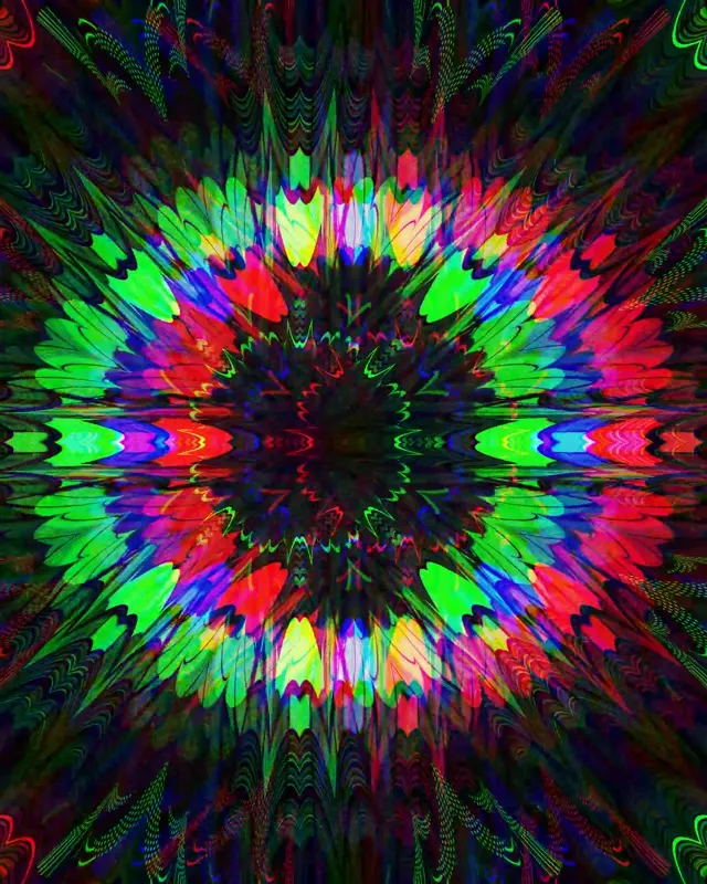 Neon Tunnel Kaleidoscope Burst VJ Loop 4:5 Instagram 60fps Screensaver