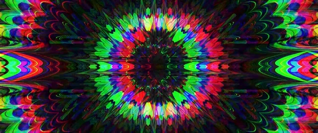 Neon Tunnel Kaleidoscope Burst VJ Loop 60fps 2.39:1 Screensaver