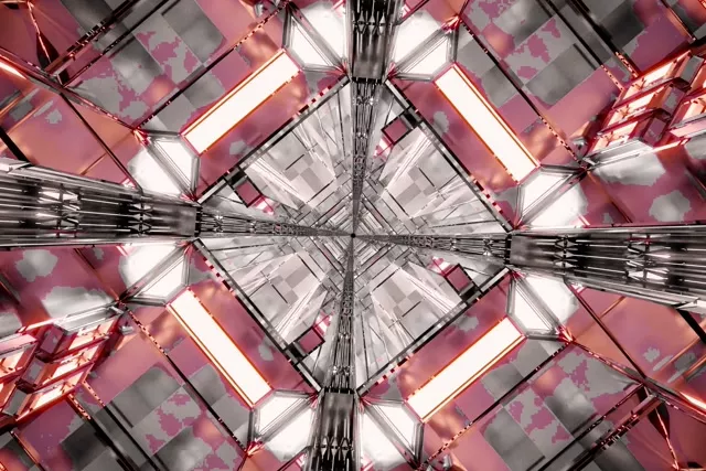 Neon Tunnel Kaleidoskop Diamant VJ Loop 3:2 Surface 60fps Bildschirmschoner