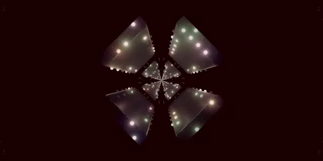 Neon Tunnel Kaleidoskop Cvet VJ Loop 2:1 Univisium 60fps Zaslonski Varčevalnik