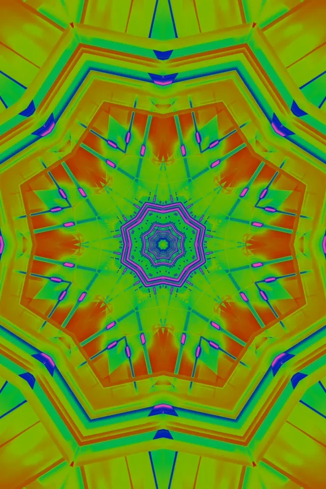 Twnnel Neon Kaleidosgop Octagon Vj Loop 2:3 Llun Portread 60fps Arbedwr Sgrin