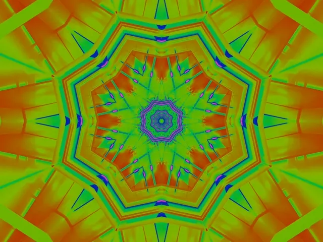 نفق النيون كاليدوسكوب Star Burst 4:3 Classic 60fps Screensaver Vj Loop