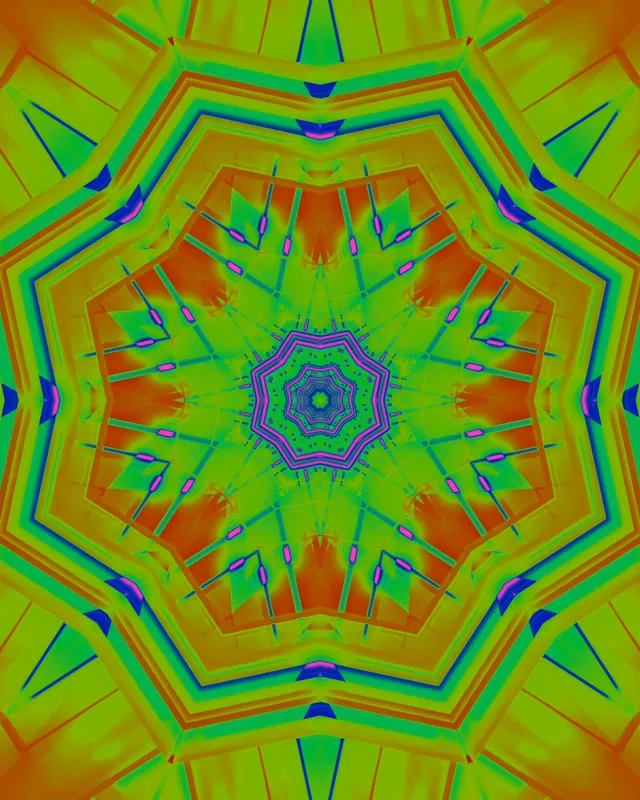 Neon Tunneli Kaleidoskooppi Mandala 4:5 Instagram 60fps Näytönsäästäjä Vj Loop