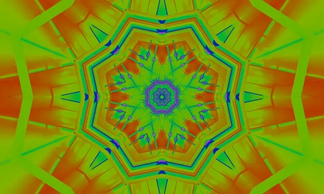 Neon Tonnel Kaleidoskoop Ster Bars 5:3 Wyd 60fps Skermbespaarder VJLoops