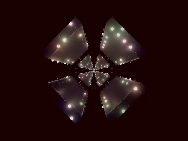 Neon Tunnel Kaleidoskop Kronblad Utbrudd VJLoops 4:3 Classic 60fps Skjermsparer