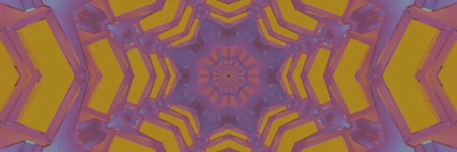 Neon-tunneli Kaleidoskooppi Violetti Kulta 3:1 Triple Wide 60fps Näytönsäästäjä VJ Loop