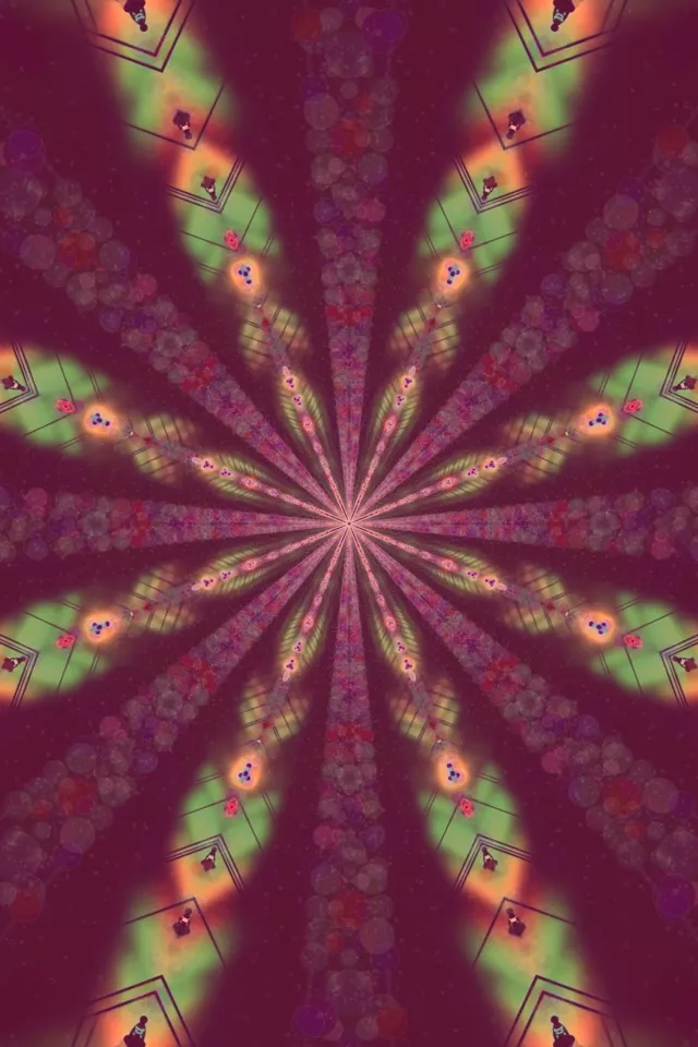 Neon Tunnel Fractal Kaleidoscope Burst VJ Loop 2:3 Photo Portrait 60fps Screensaver