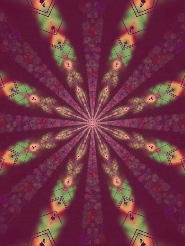 Neon Tunnel Kaleidoscope Burst VJ Loop 3:4 iPad Portrait 60fps Screensaver