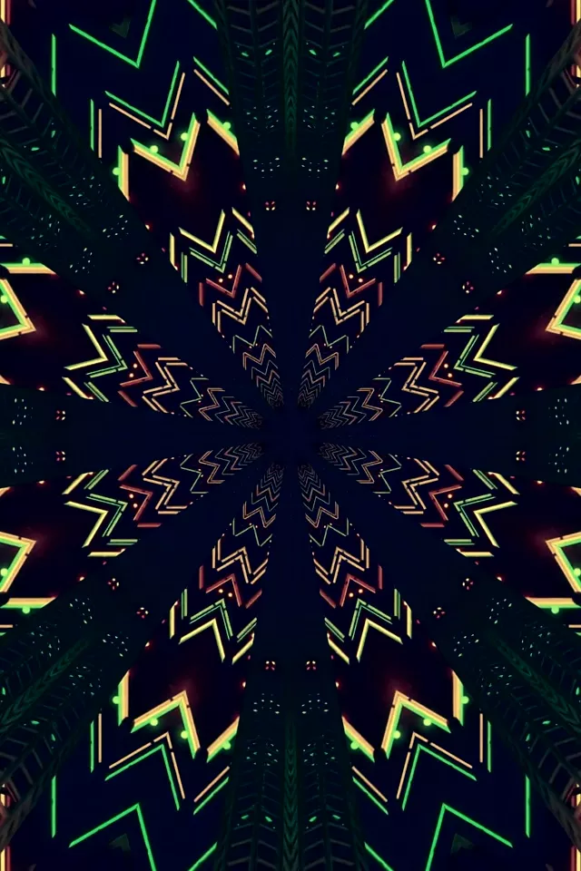 Neon Tunel Kaleidoskop Čuvar Ekrana 60fps 2:3 Photo Portrait Vj Loop