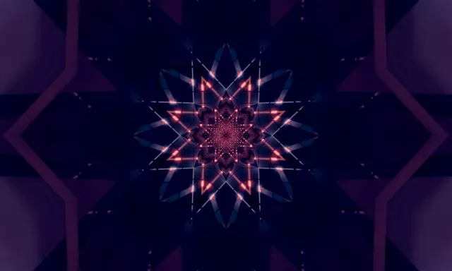 Неонов Тунел Калейдоскоп Звездна Експлозия 5:3 Wide 60fps Скрийнсейвър VJLoops