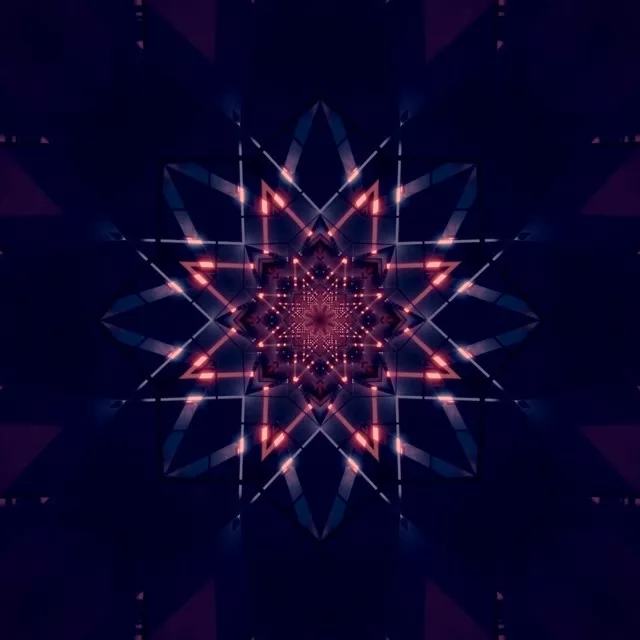 Neon Alagút Kaleidoszkóp Csillag Robbanás VJLoops 1:1 Négyzet 60fps Képernyővédő