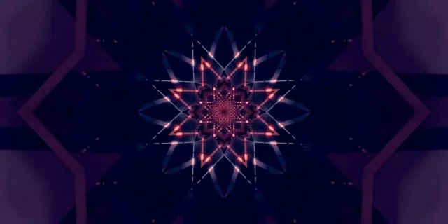 Neon Tunnel Kaleidoscope Star Burst VJLoops 2:1 Univisium 60fps Screensaver