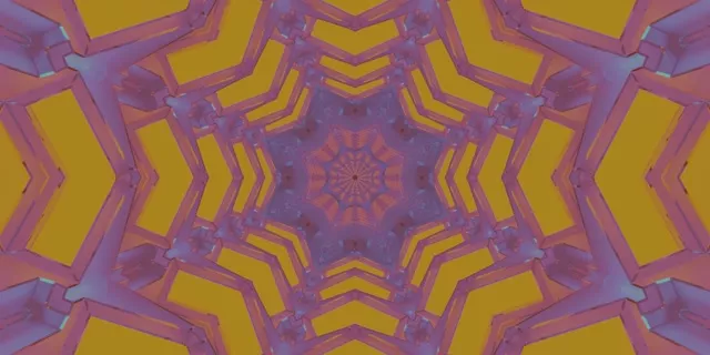 Túnel Neón Calidoscopio Estrela Dourado Púrpura Protector de Pantalla 2:1 Univisium 60fps VJ Loop