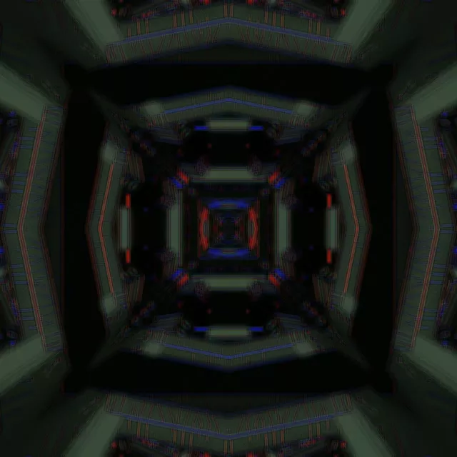 Neon Tunnel Kaleidoscope VJ Loop 1:1 Square 60fps Screensaver