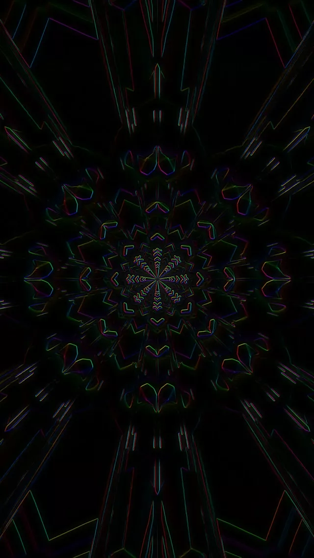 Neon Tunnel Kaleidoscope VJ Loop 9:16 Reels 60fps Screensaver