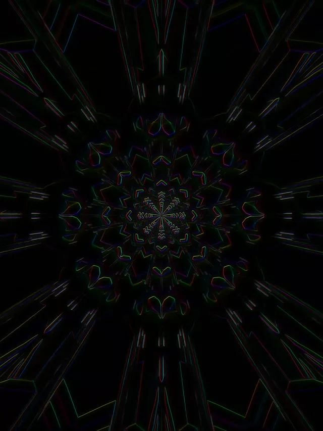 Neon Tunnel Kaleidoscope Vortex 3:4 iPad 60fps Screensaver