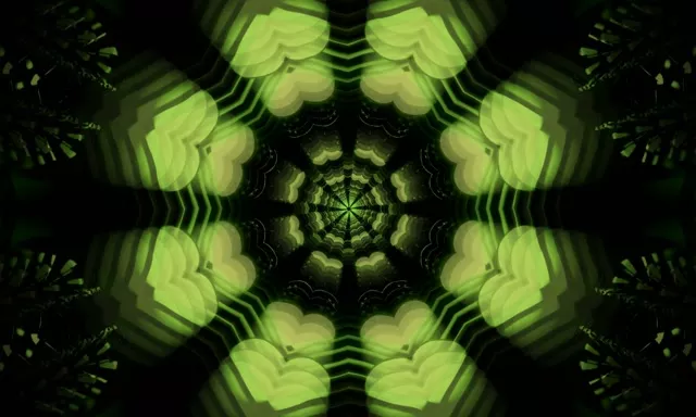Neon Tunnel Kaleidoscope Vortex 5:3 Wide 60fps Screensaver Loop