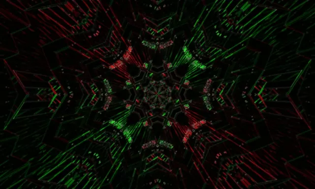 Neon Tunnel Kaleidoscope Vortex 5:3 Wide 60fps Screensaver