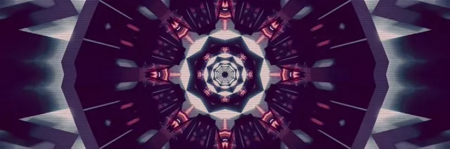 Neontunnel Kaleidoskoop Keeris Vj Loop 3:1 Kolmiklaius 60fps Ekraanisäästja