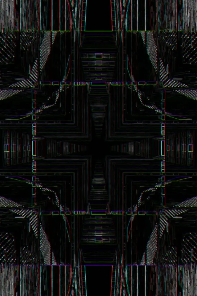 Neon Tunnel Kaleidoscope Vortex | 2:3 Portrait | 60fps Screensaver Loop