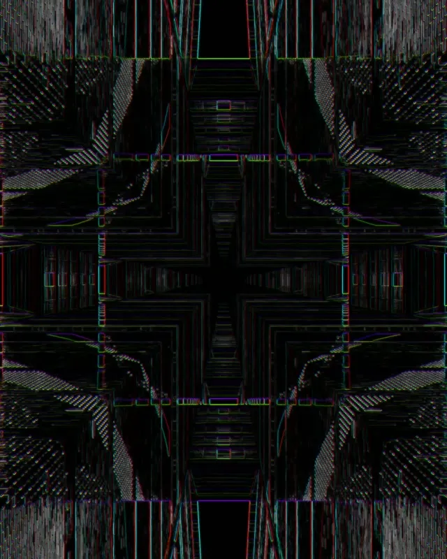 Symmetrical Neon Tunnel VJ Loop 4:5 Instagram 60fps Screensaver