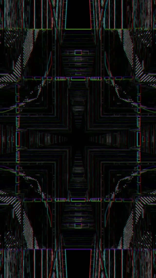 Symmetrical Neon Tunnel VJ Loop 9:16 Reels 60fps Screensaver