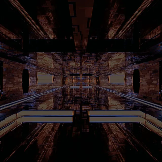 Neon tunnel mandala 1:1 square 60fps screensaver motion background