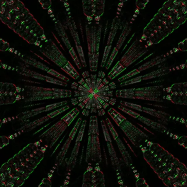 neon tunnel mandala 1:1 square 60fps screensaver vj loop pulsating green red diamond