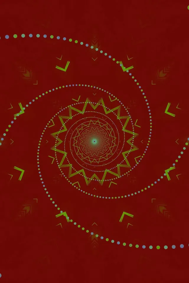 Neon Tunnel Mandala Star Vortex 2:3 Photo Portrait 60fps Screensaver VJ Loop