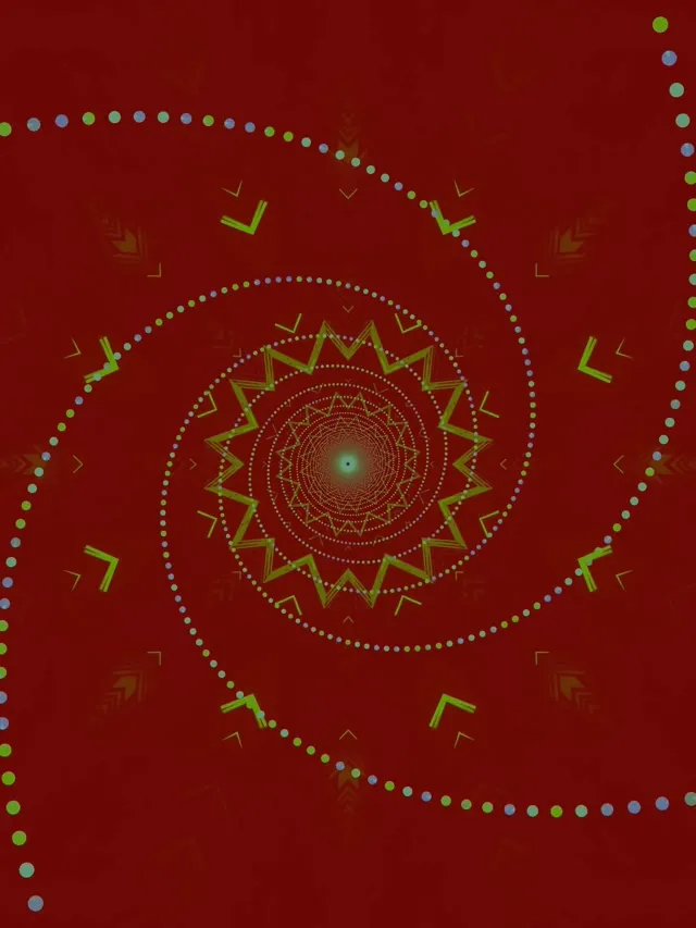 霓虹隧道曼陀罗星形漩涡 3:4 iPad竖屏 60fps 屏保 VJLoops