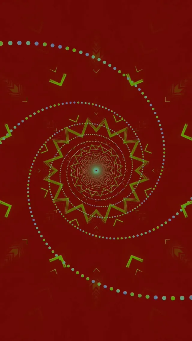 Neon Tünel Mandala Yıldız Vortex 9:16 Reels 60fps Screensaver Vj Loop