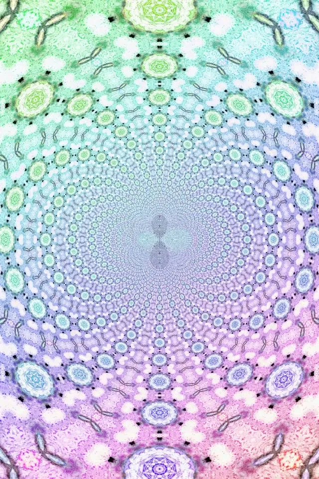 Neontunnel Fraktal Mandala Vortex 2:3 Foto Portrett 60fps Skjermsparer VJ Loop