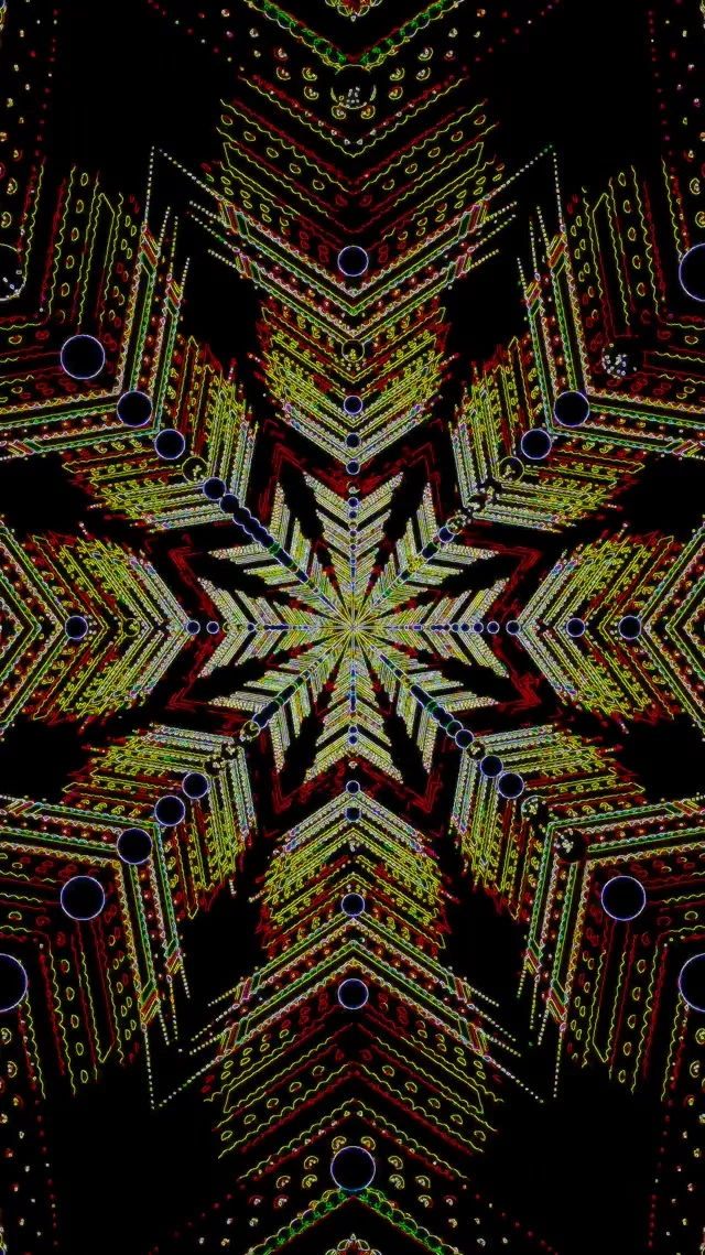 Neon Tunnel Mandala Stjärna skärmsläckare 60fps 9:16 reels Vj loop