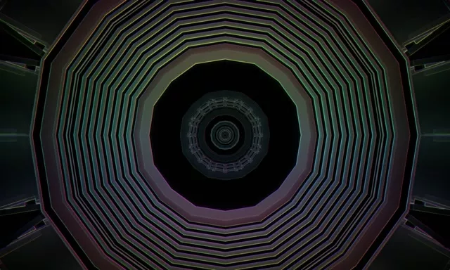 Pulsating Octagonal Neon Tunnel 5:3 Wide 60fps Screensaver VJ Loop