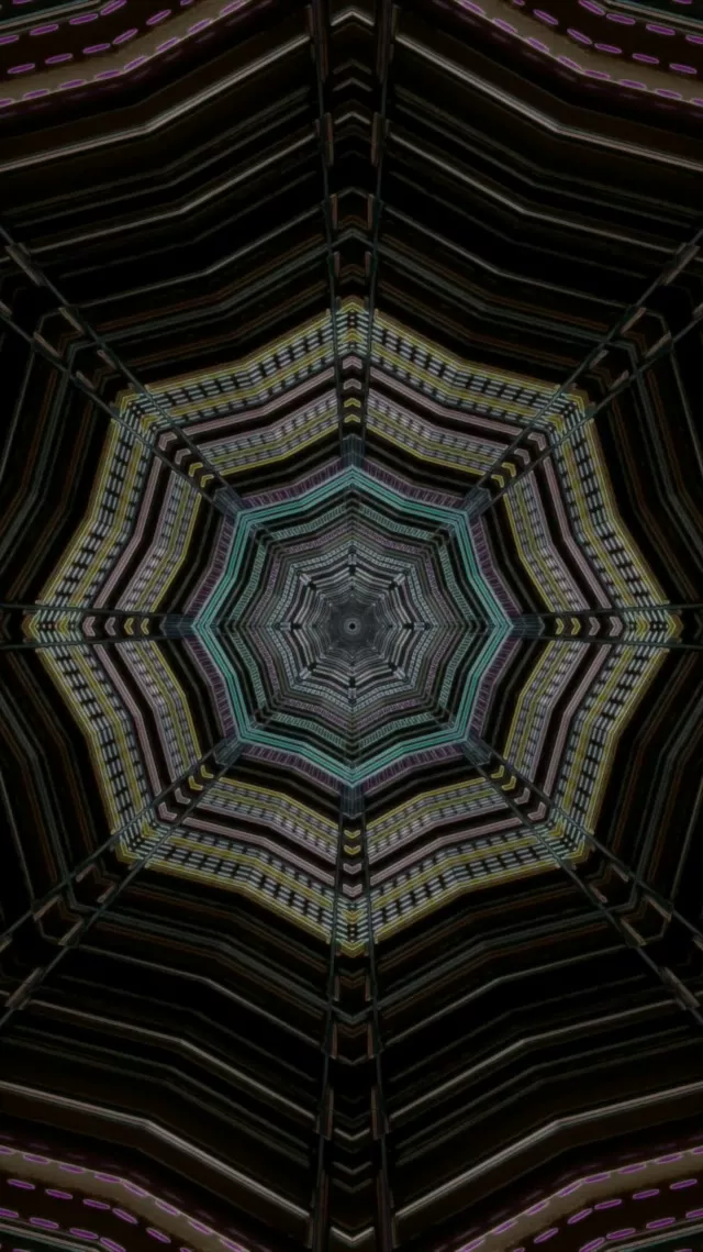 Neon Tunnel Octa Swirl Screensaver 60fps 9:16 Reels Vj Loop
