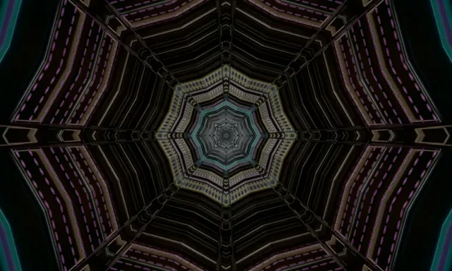 Neon Tunnel Oktagon Mørk Lilla Pauseskærm 5:3 Wide 60fps VJ Loop